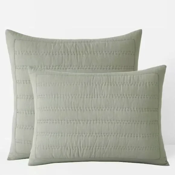 The Company Store Legends Hotel Moss Washed Linen Standard Sham, Set of 2