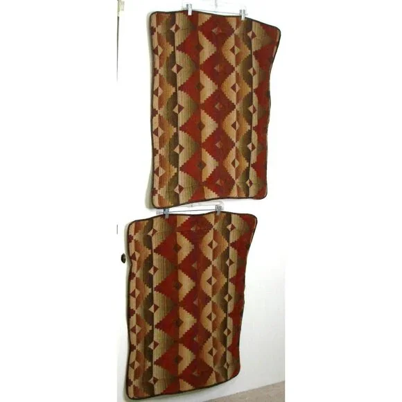 Pair Croscill Pillow Cover Cases Shams Chenille Standard 27X21