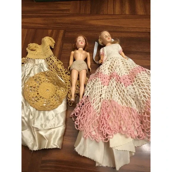 vintage antique Bed Dolls moving eyes with‎ dress