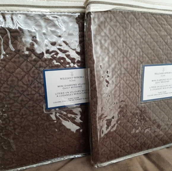 *Williams Sonoma Diamond Velvet Euro Shams