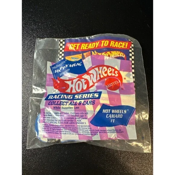1993 McDonald's Hot Wheels Camaro #1 – Sealed Vintage Happy Meal Toy