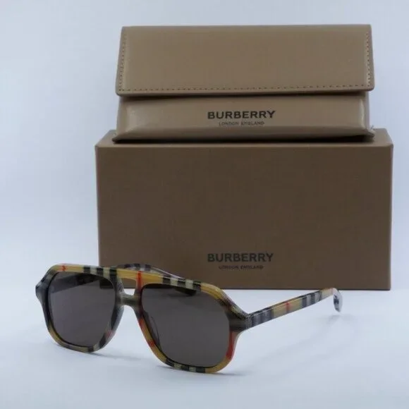 Burberry Kids JB4340 377873 Aviator Sunglasses - Vintage Check/Dark Brown