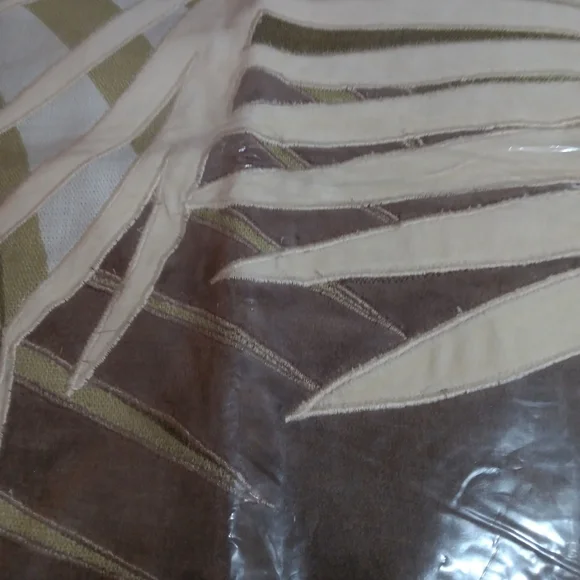 Williams Sonoma Cream and Brown Zippered Sham