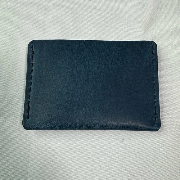 Card holder wallet rustic Blue ultra slim leather wallet card holder