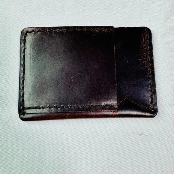 Leather card holder wallet Burgundy ultra slim leather card holder wallet