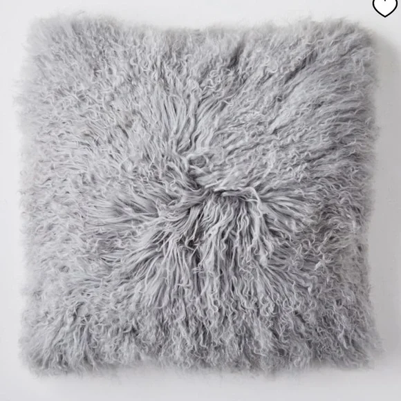 West Elm Mongolian Lamb Pillow Cover & Down Insert Pillow