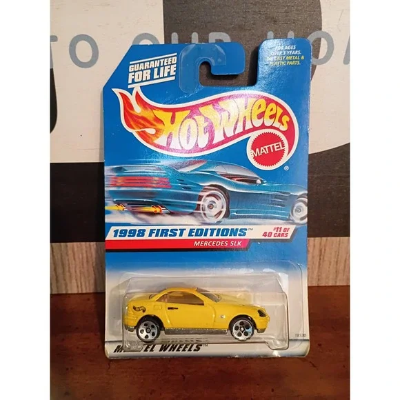 Hot Wheels 1998 First Editions Mercedes SLK Yellow 1:64 Diecast Car 18530 #646