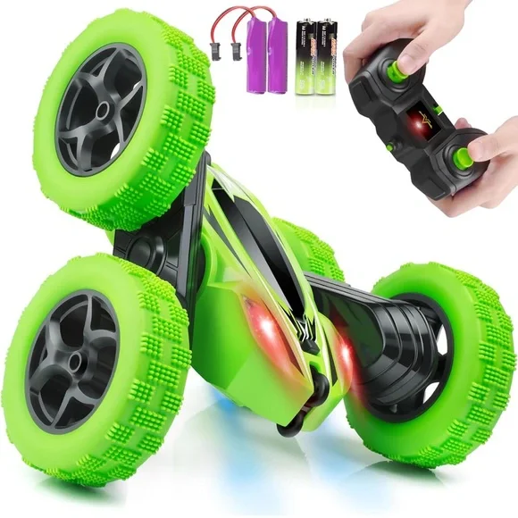 R/C 2.4oz extreme 360 tumbling&spinning double sideroll stunt car6” x6” x3”