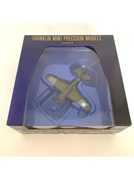New Franklin Mint P-40 Curtiss 1:100 Diecast Model Plane w/ Base COA Sealed Box