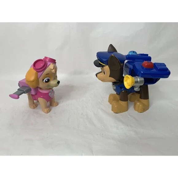 Paw Patrol Chase And Skye Figure Lot Set of 2