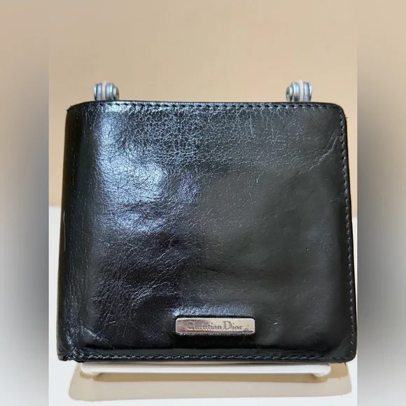 Christian Dior Black Leather Men’s Bifold Wallet