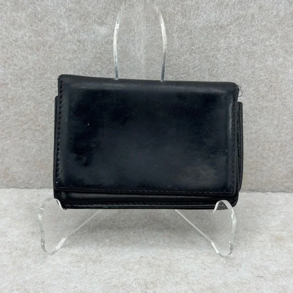 Wilsons Leather Bifold Wallet Black Minimalist Classic‎ Vintage Card Holder