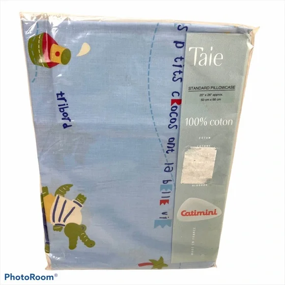 Catimini Standard Pillowcase French Crocodiles