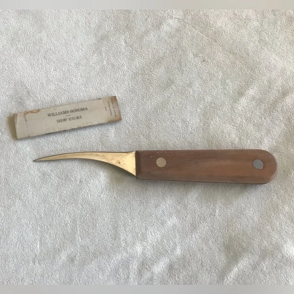 Williams-Sonoma Wood-Handled Shrimp Deveiner in Brown and Gold