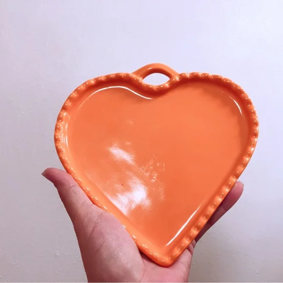 Williams Sonoma Heart Shaped Dessert Plate Orange Replacement