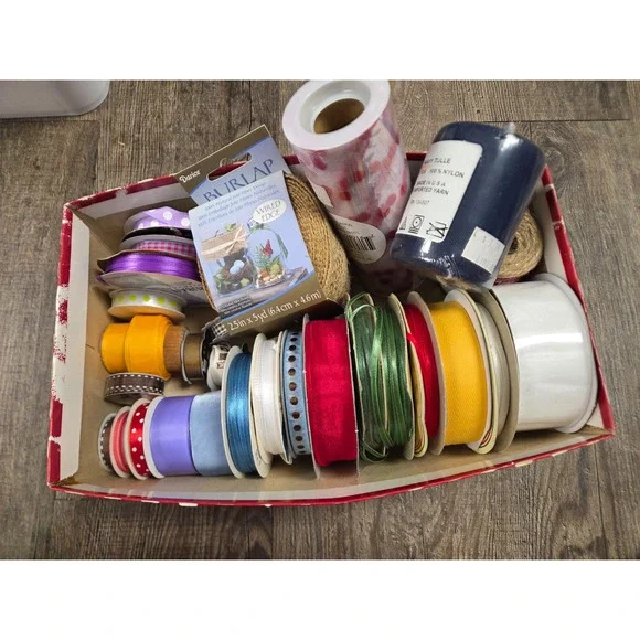 Scrapbook Crafting Border Embellishments Ribbon Twine Tulle Trim Mixed Lot