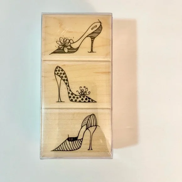 Hero Arts (3) rubber stamps -old fashion shoes