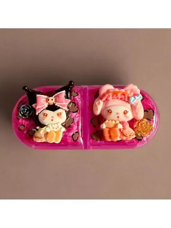 Decoden Mini Pill Box Kuromi My Melody Kawaii Junk Case Style Travel Size Sanrio