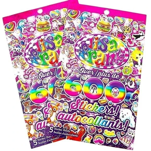 Lot of 2 - Lisa Frank 600 Stickers Booklet