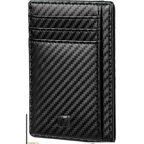Montableu Credit Card Holder Slim Wallet for Men Black - Stylish Luxurious - NEW