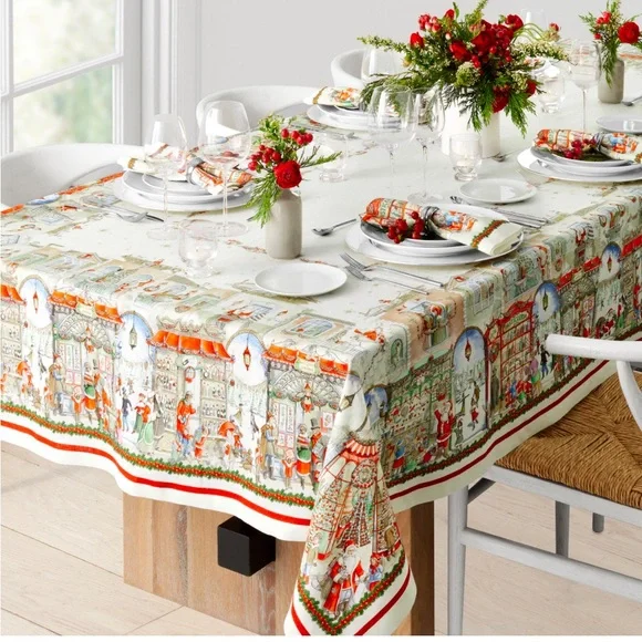 Williams Sonoma Town Square Linen Tablecloth - napkins listed separately