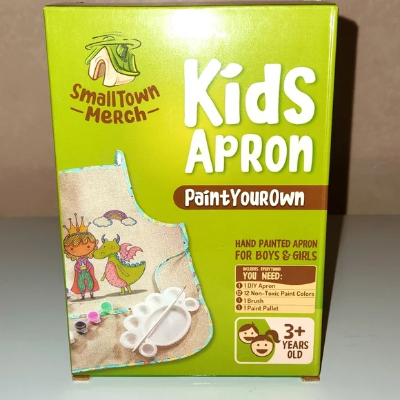 SmallTown Merch Kids Apron Paint your own DIY kit