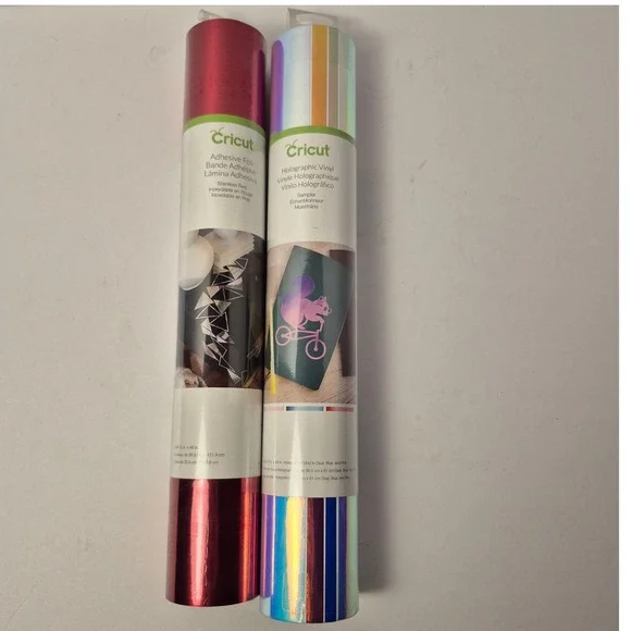 Cricut Vinyl Bundle‎ 2 Rolls Holographic Adhesive Foil Craft DIY Lot
