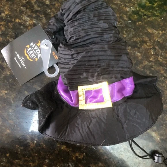 Costume Black and Purple Cat Witch Hat or shark hat