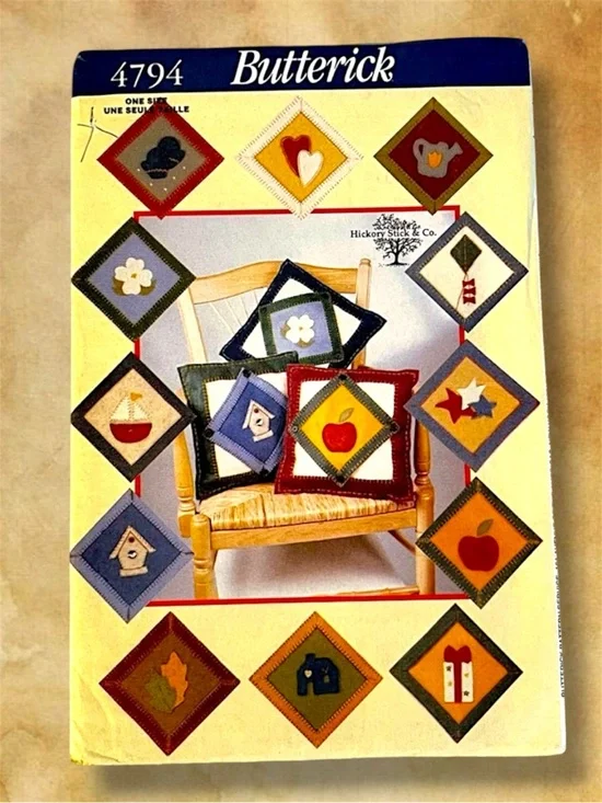 Lot of 2 Vintage Butterick Quilt Patterns Patchwork & Appliqué Uncut
