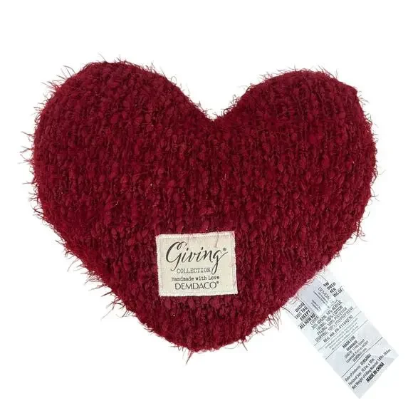 DEMDACO Weighted Giving Heart Cranberry Red - Plush Comfort Pillow