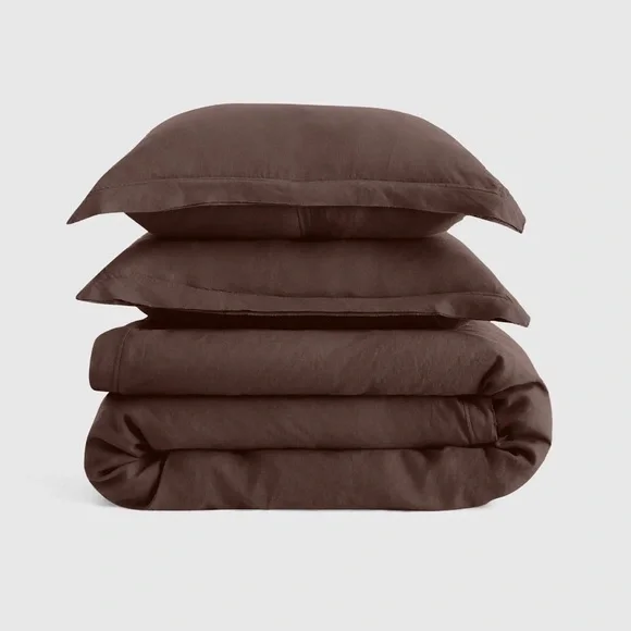 QUINCE ESPRESSO LINEN DUVET SET