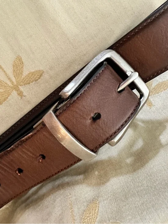 Reversible Brown & Black Silver Buckle Belt.