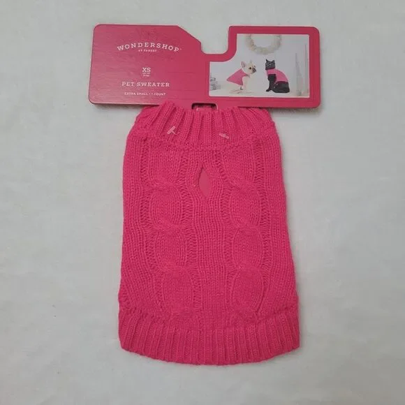 Wondershop Pet Sweater for Dogs and Cats Solid Red Size XS Extra Small New