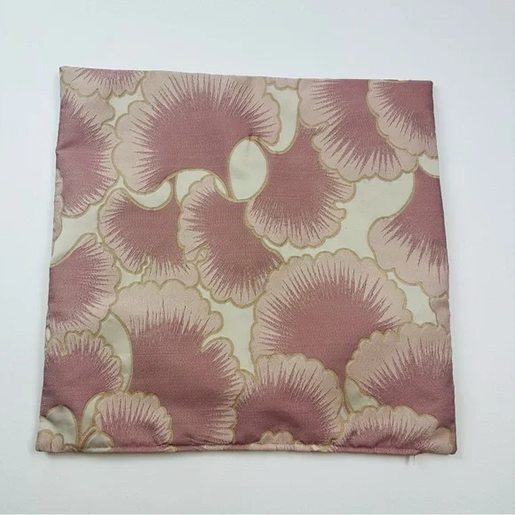 Z Gallerie Everly Gingko Pattern Jacquard Pink Accent Pillow Case