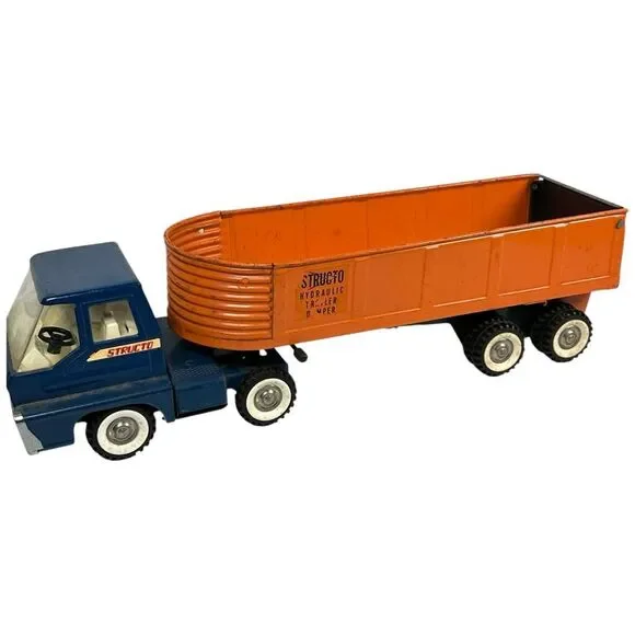 Vintage 1960’s Structo Hydraulic Trailer Dumper die cast Dump Truck Toy