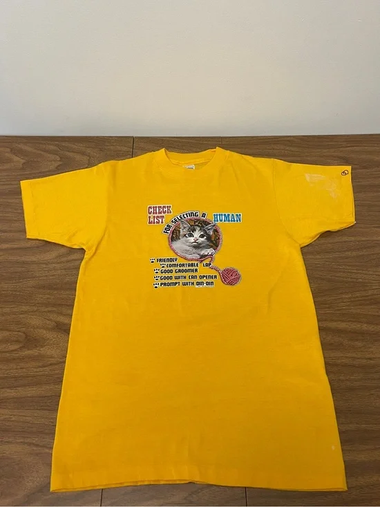 Vintage 1981 Cat Checklist T-Shirt