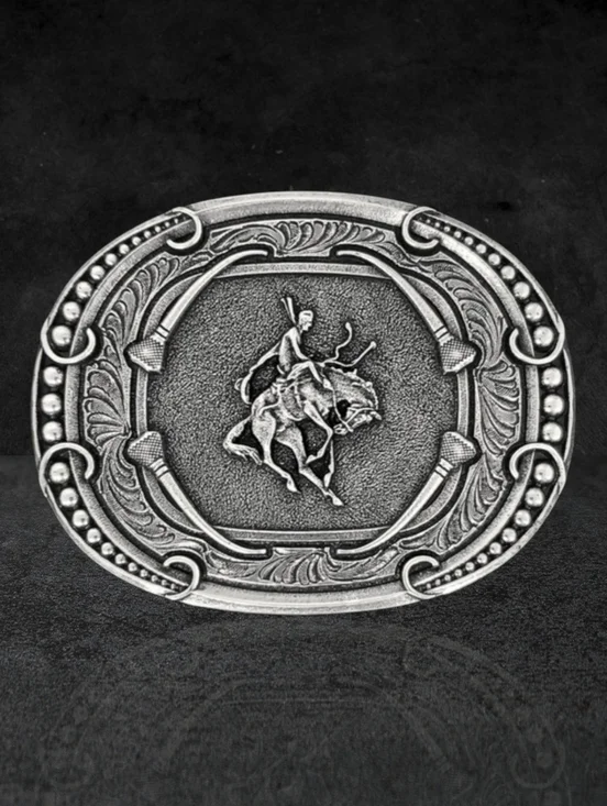 MONTANA SILVERSMITHS Bucking Horse Rodeo Horseshoe Nail Western Belt Buckle NEW!