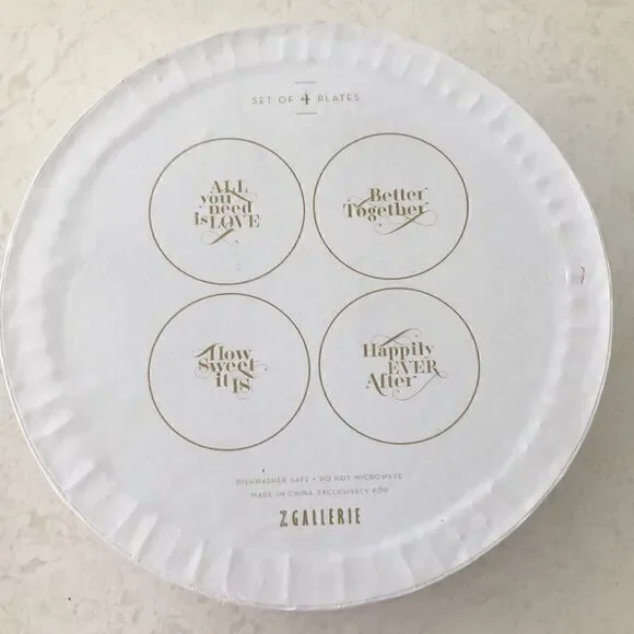 Z. Gallerie dessert plate set for wedding gift new couple holidays new year.
