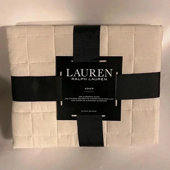 NEW Ralph Lauren Asher Quilted Euro Sham Pillowcase 26
