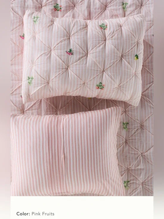 NWT new set of 2 Anthropologie Emilia cotton voile floral embroidered shams
