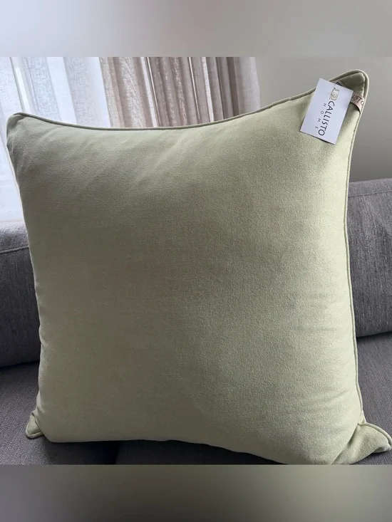 Callisto Home Sage Green Velvet Square Pillow