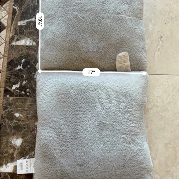 Plush Light Gray Throw Pillows