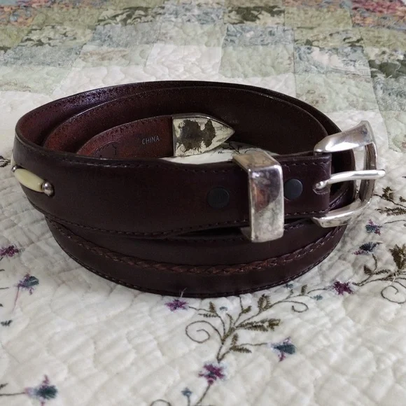 Vintage Onyx By‎ Brighton Toronto Taper Leather Belt Size 40
