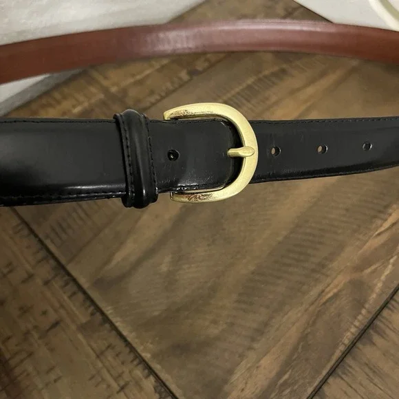 COACH Men's dress belt‎ 42 black leather COWHIDE handcrafted 3921