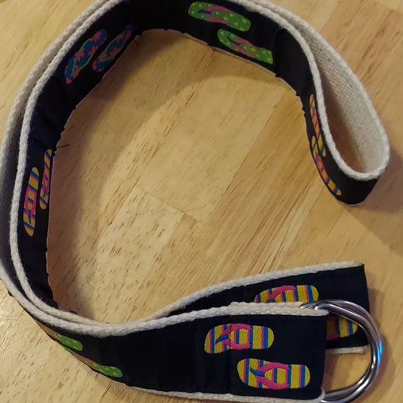 Douglas Paquette Flip Flop Print D Ring Slide Belt