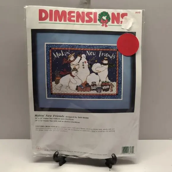 Dimensions Makin' New Friends Counted Cross Stitch Kit 8570 Snowmen