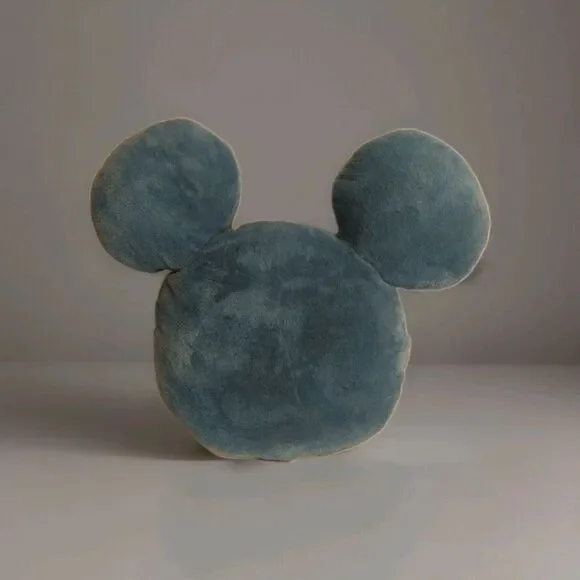 Disney Mickey Mouse Head Plush Throw Pillow Blue Accent Decor