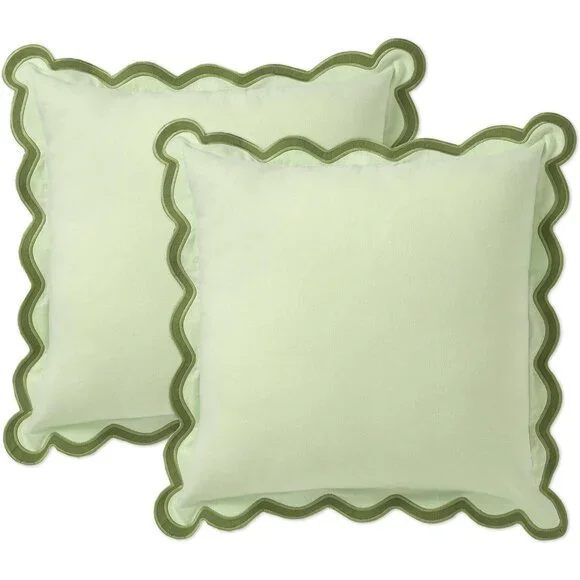 Decorative Throw Flower Forest Sage Pillow Covers for Couch Living Room 18x18