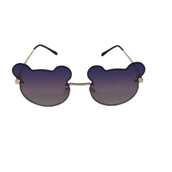 Teddy Bear Shaped Sunglasses Kids Purple/Blue Gold Back To School