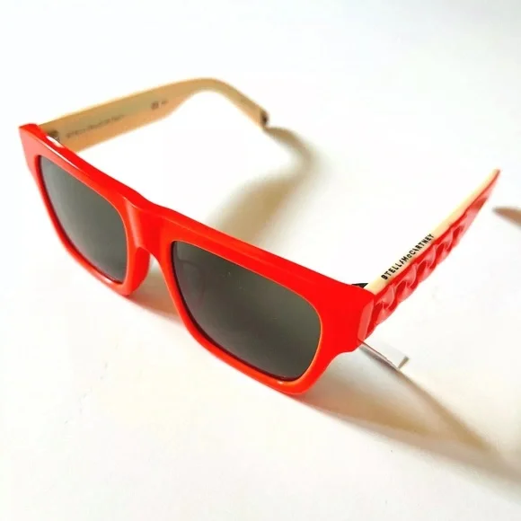 Stella McCartney Flat Top Neon Orange Sunglasses